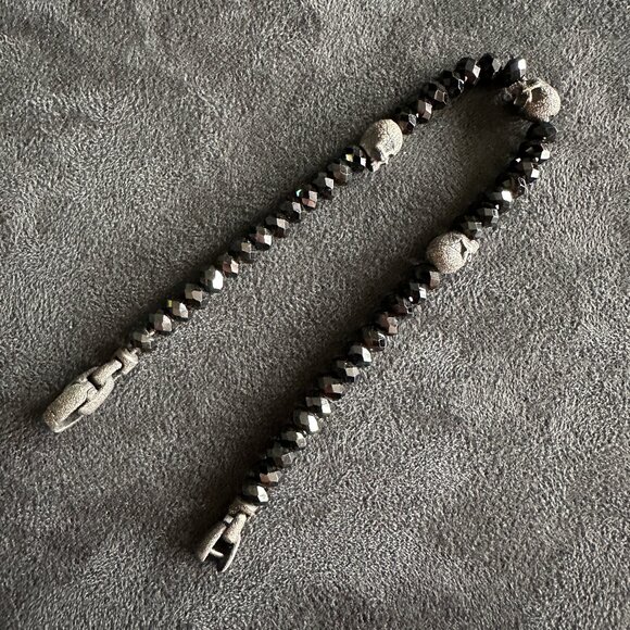 David Yurman Memento Mori Spinel Skull Station Bracelet - Size Medium - Picture 9 of 12